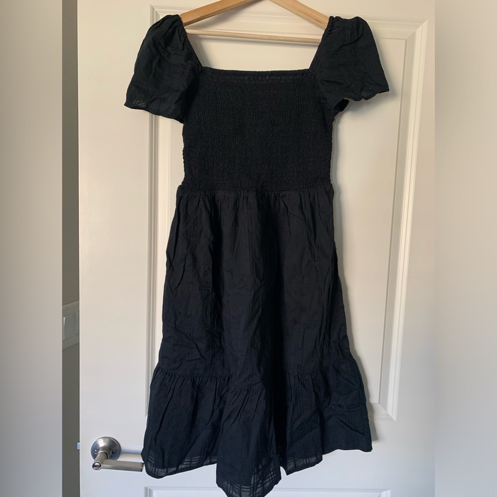 Gap black smocked dress